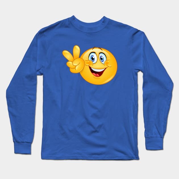 V sign emoji Long Sleeve T-Shirt by DigiToonsTreasures